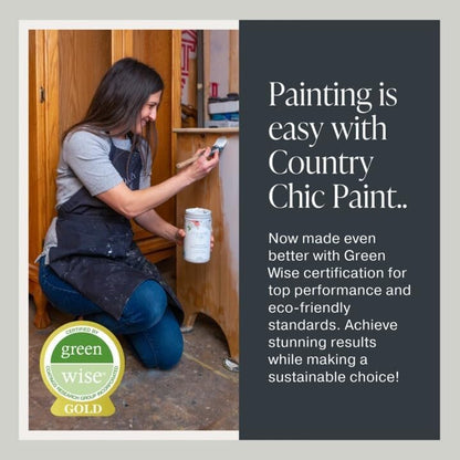 Country Chic All-In-One Chalk Paint for Furniture, Cabinets, Home Decor, Eco-Friendly, Matte Finish, Built-In Primer & Top Coat for Wood, Metal - Fresh Mustard (Mustard Yellow) - Pint 16 Oz (475 Ml)