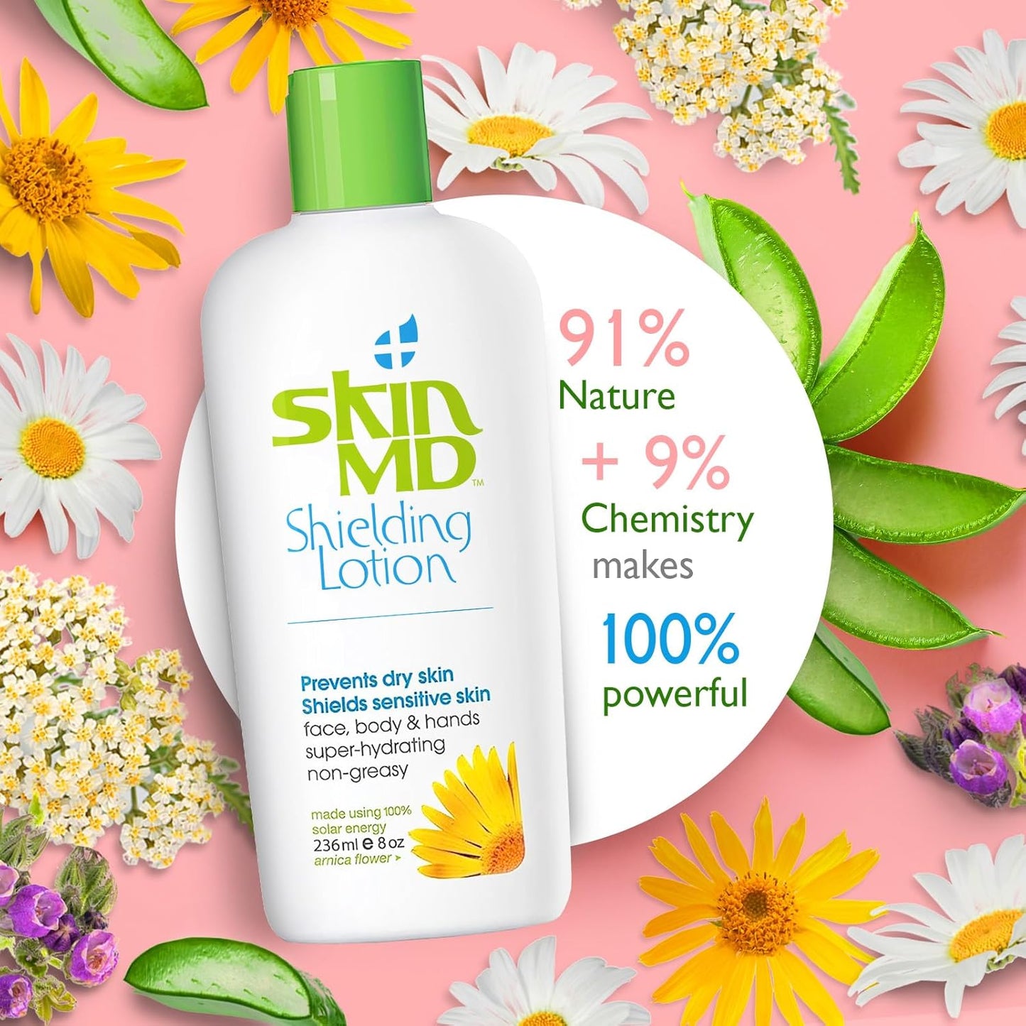 Shielding Lotion for Face, Body & Hands 8Oz with Dispenser- Helps with Eczema & Psoriasis! the Natural Dry Skin Remedy to the Things That Dry Your Skin
