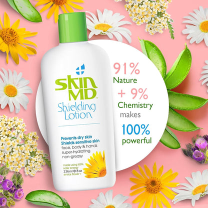 Shielding Lotion for Face, Body & Hands 8Oz with Dispenser- Helps with Eczema & Psoriasis! the Natural Dry Skin Remedy to the Things That Dry Your Skin