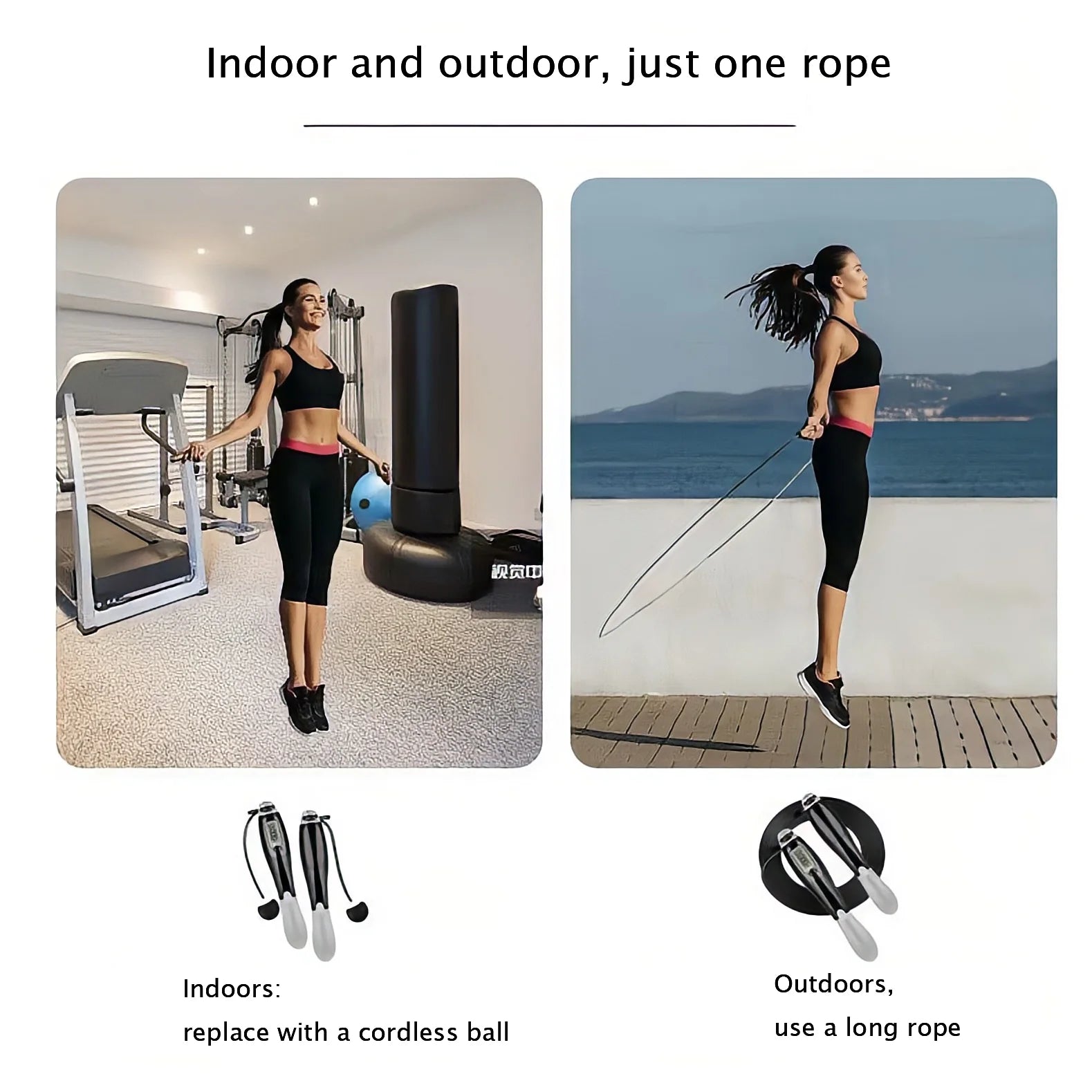 Cuerdas De Salto Inalámbricas Con Peso Con 2 Pelotas Y Cuerda Ajustable Para El Cuerpo Para Niños, Hombres Y Mujeres, Cuerda De Conteo Digital Rápido Sin Cuerda Con Contador De Calorías Para Entrenamiento De Fitness En Interiores, Boxeo Y Gimnasio