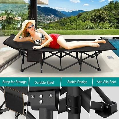 Folding Camping Cots for Adults 880Lbs, 2 Pack 28" Extra Wide Sturdy Sleeping Cot, Folding Rollaway Guest Bed with 3.3 Inch 2 Sided Mattress & Carry Bag