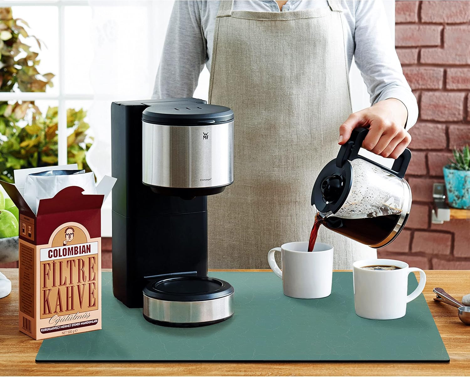 Coffee Maker Mat for Countertops, Absorbent, Washable, Reversible Microfiber Dish Drying Mat for Kitchen Accessories, under Small Appliance Mats