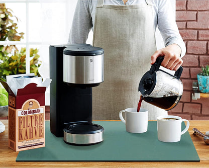 Coffee Maker Mat for Countertops, Absorbent, Washable, Reversible Microfiber Dish Drying Mat for Kitchen Accessories, under Small Appliance Mats