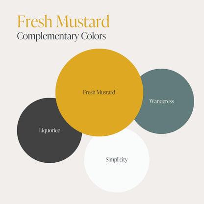 Country Chic All-In-One Chalk Paint for Furniture, Cabinets, Home Decor, Eco-Friendly, Matte Finish, Built-In Primer & Top Coat for Wood, Metal - Fresh Mustard (Mustard Yellow) - Pint 16 Oz (475 Ml)