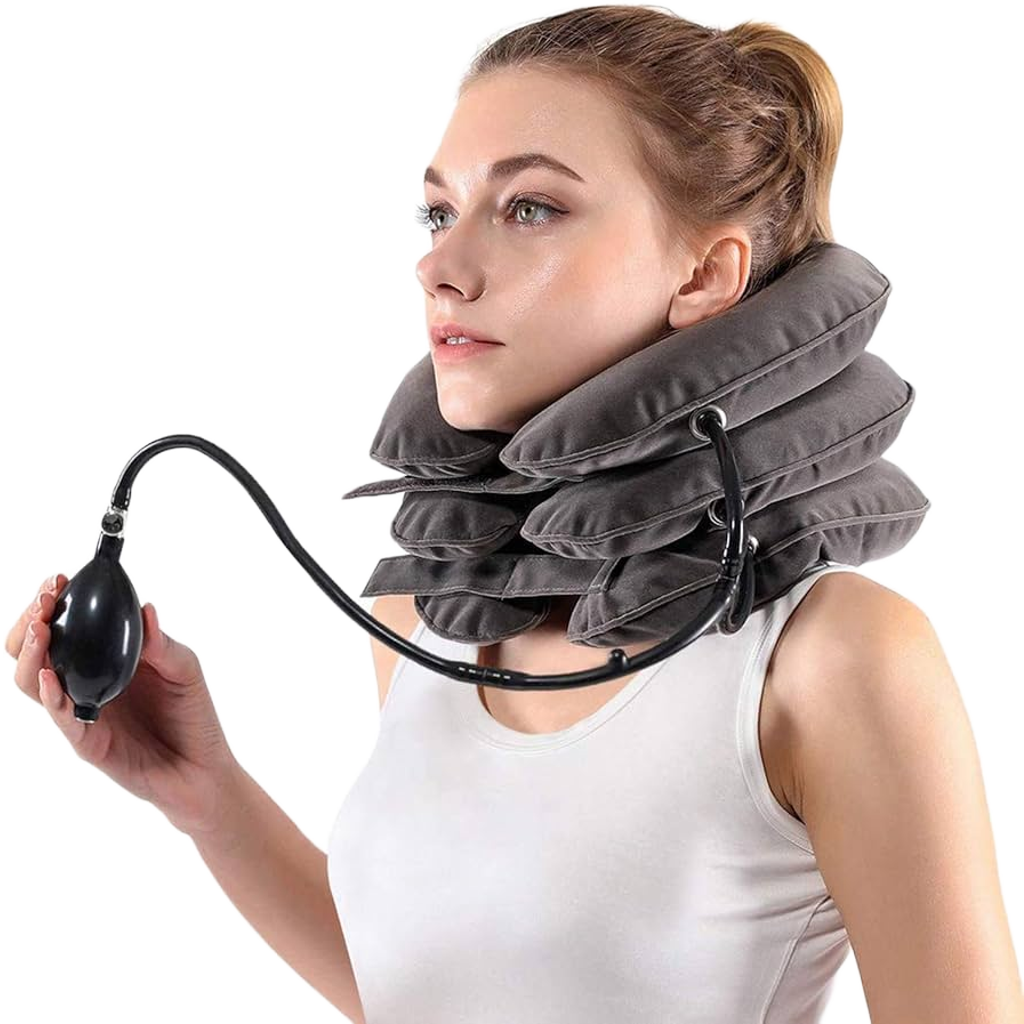 Almohada Ortopedica Inflable para Cuello – Soporte Cervical Ajustable Portatil