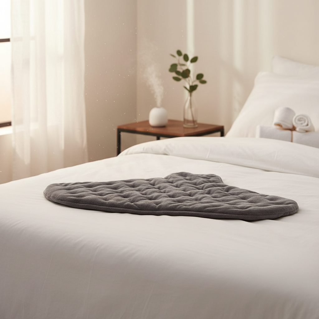 Manta en cama lino blanco