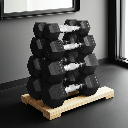 Set de Mancuernas de Goma Hexagonales 5-20 lb | 4 Pares
