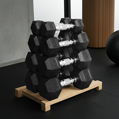 Set de Mancuernas de Goma Hexagonales 5-20 lb | 4 Pares
