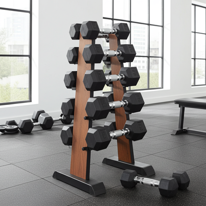 Set de Mancuernas de Goma Hexagonales 5-20 lb | 4 Pares