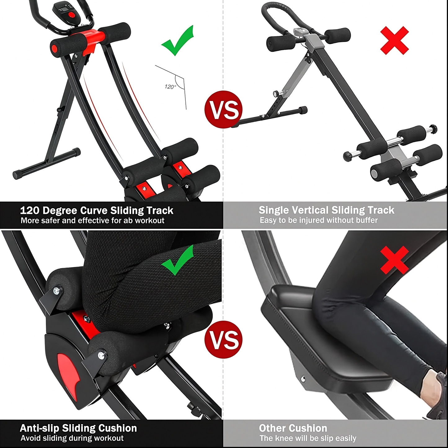Foldable Abdominal Machine with LCD Monitor | Home Gym